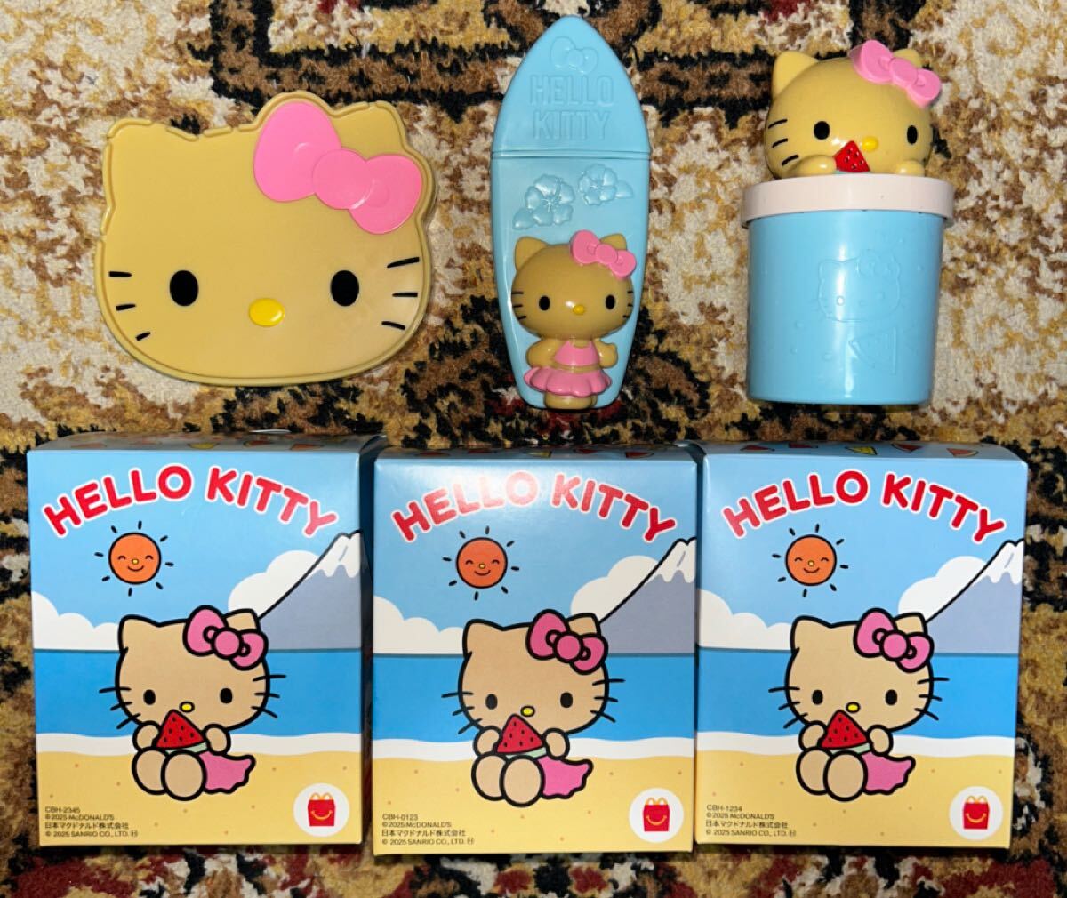 新品 未使用 ハローキティ マクドナルド ハッピーセット コンプリート 3種 箱付き マック パッケージ キティ拍卖