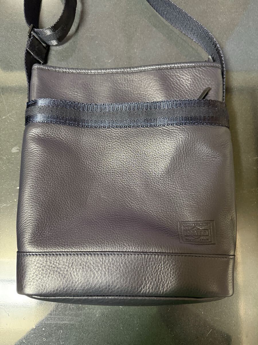 PORTER DELIGHT ポーター ディライト ショルダーバッグ 牛革 ネイビー 中古美品拍卖