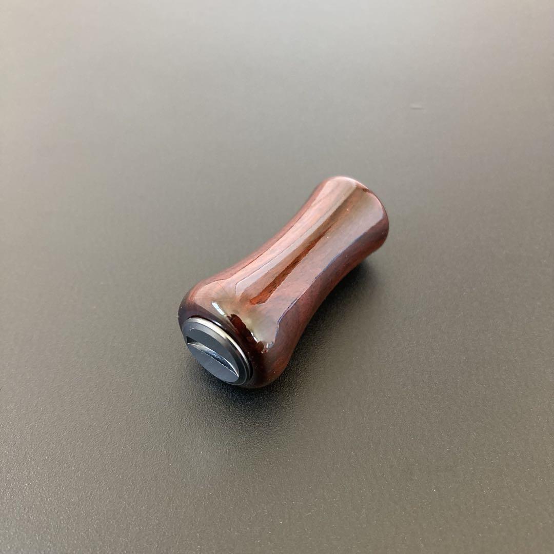 【新品】ウッドノブ 天然木/キャップ銀 ダイワS・シマノA対応 ミラー加工 ベアリング付属拍卖