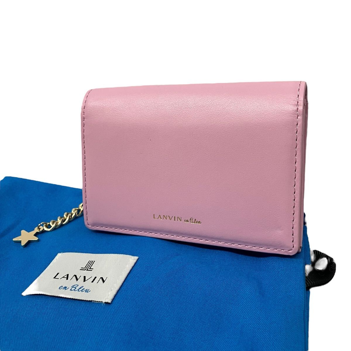 未使用 ランバンオンブルー LANVIN en Bleu ルナ 名刺入れ カードケース パスケース拍卖