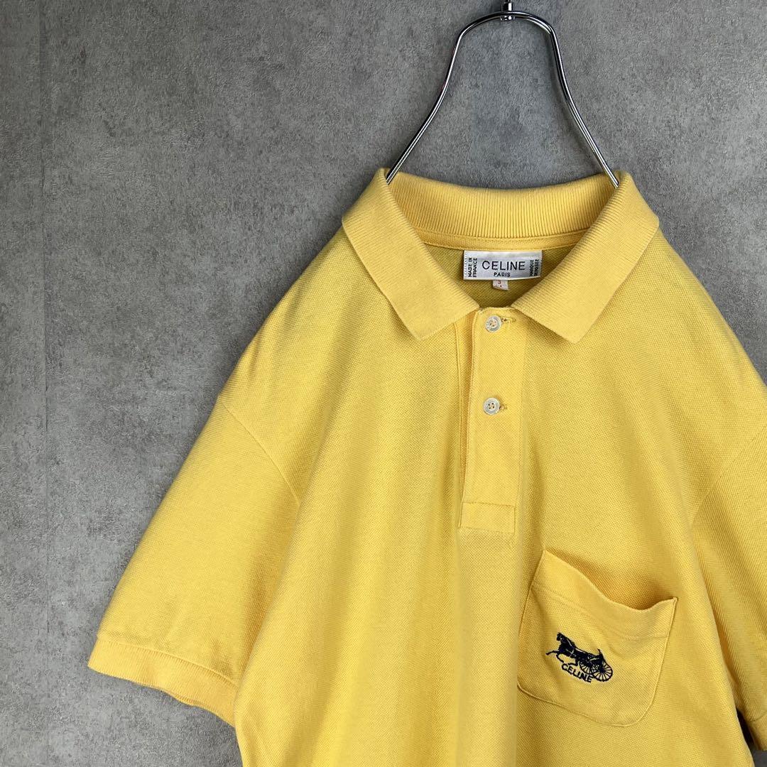 【入手困難】CELINE セリーヌ ポロシャツ半袖 ワンポイントロゴ フランス製拍卖
