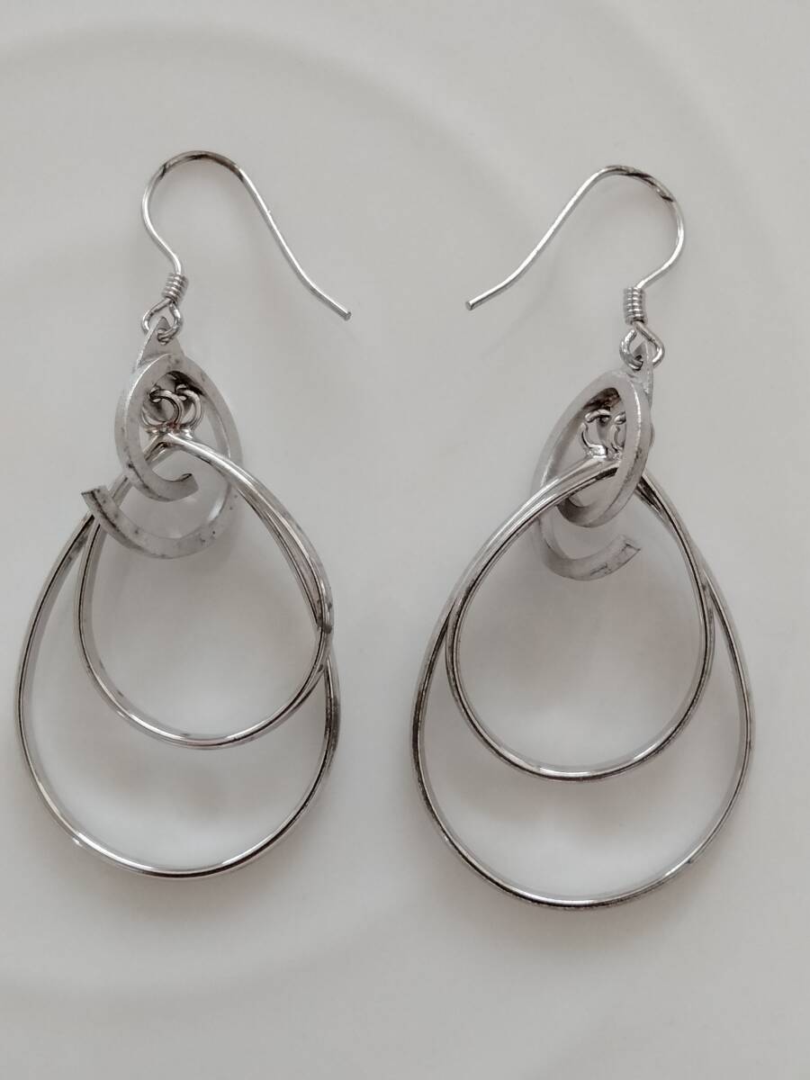 新品シルバー リングデザインロングビアス拍卖