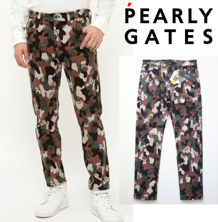 30,800円新品タグ付き【PEARLY GATES パーリーゲイツ】パワフルコットンストレッチ スマイルカモ柄 ロングパンツ 4(M) v7400拍卖