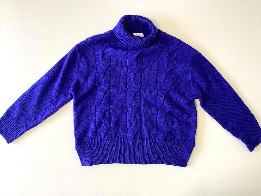 a day in the life アデイインザライフ ユナイテッドアローズ 6413-699-0331 タートルネック ニット セーター 青 ◆■拍卖