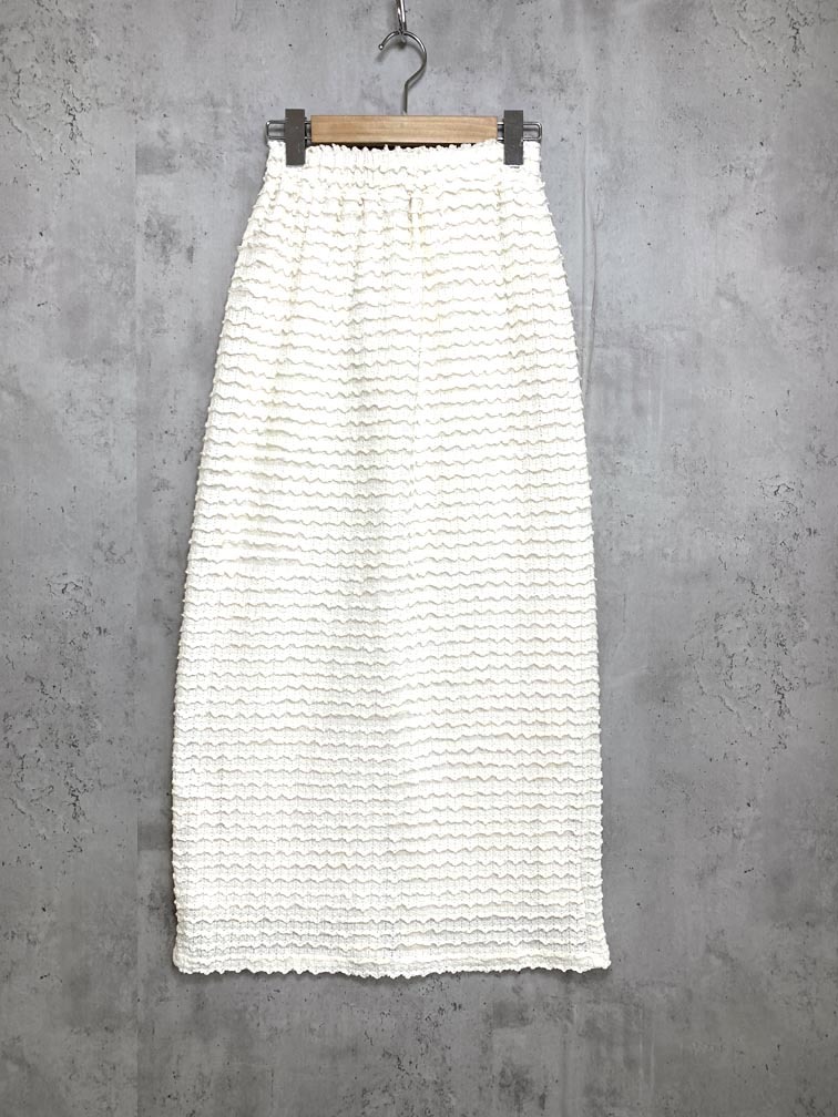 ゆうパケットOK one after another NICE CLAUP ナイスクラップ しぼしぼカットIライン スカート sizeF/アイボリー ■■ ☆拍卖