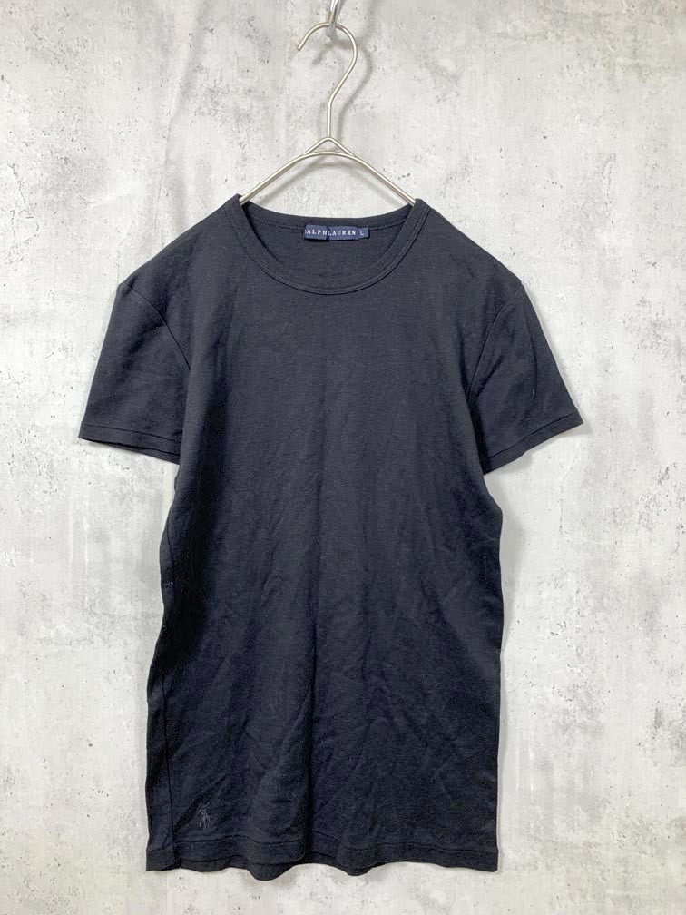 ゆうパケットOK Ralph Lauren ラルフローレン 無地 半袖 Tシャツ sizeL/黒 ■◆拍卖