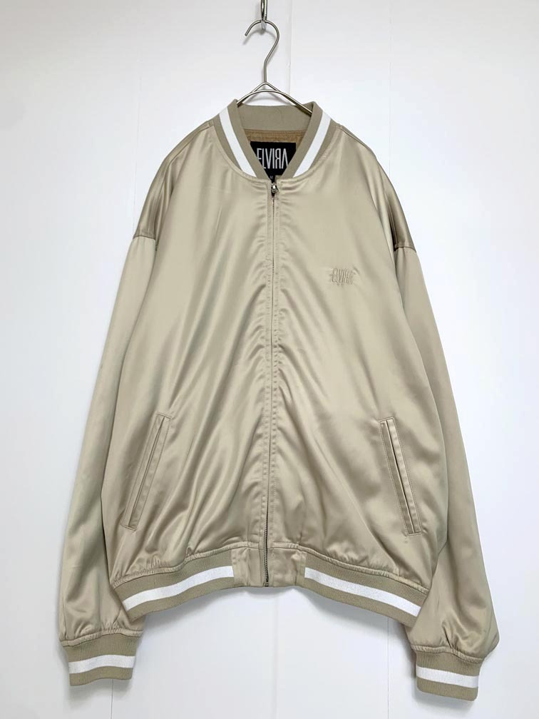 ゆうパケットOK ELVIRA エルビラ バックプリント スカジャン ブルゾン ジャケット sizeM/ベージュ ■■拍卖
