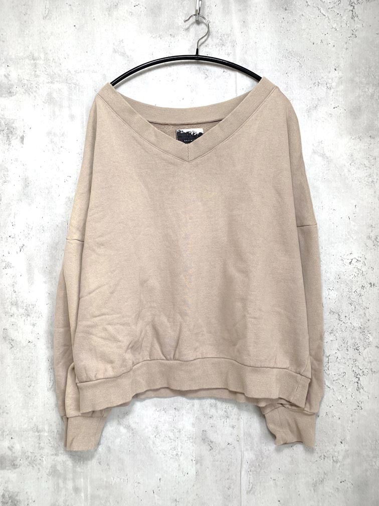 ゆうパケットOK antiqua アンティカ 裏起毛 プルオーバー スウェット 茶 ◇■拍卖