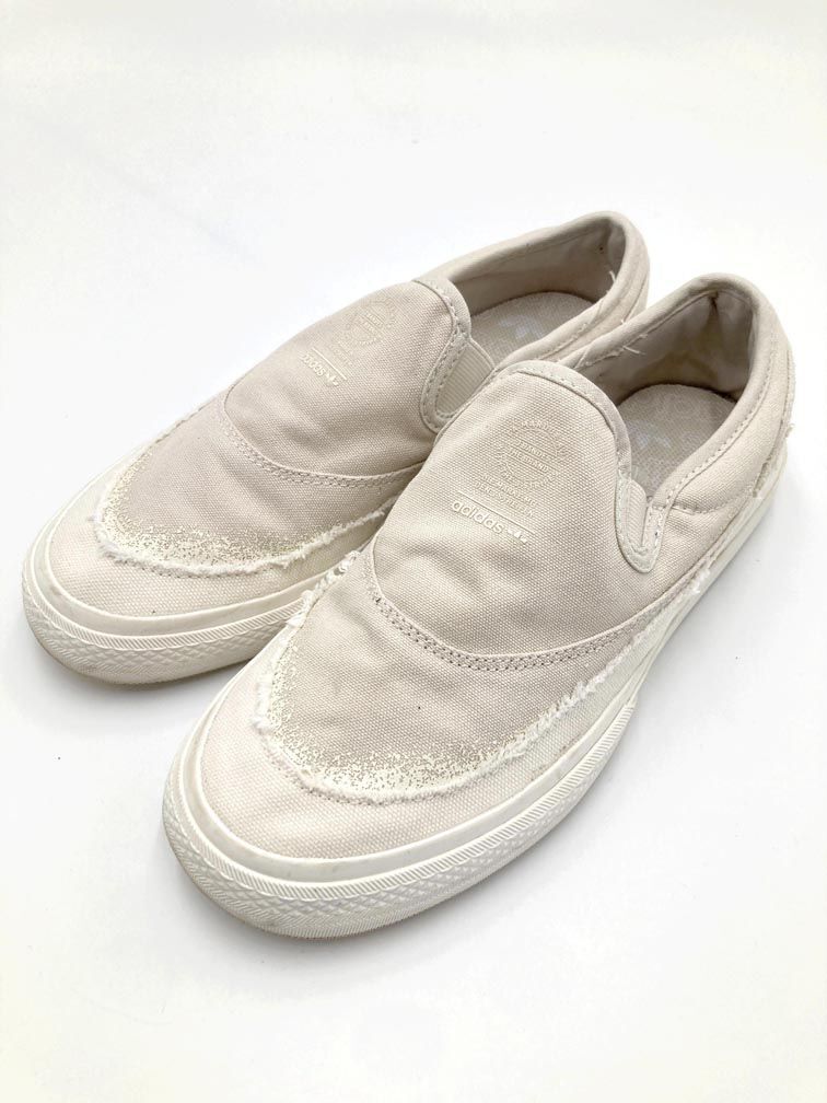 adidas アディダス NIZZA RF SLIP ART H05247 ダメージ加工 ローカット スニーカー size25.0/ベージュ■■拍卖