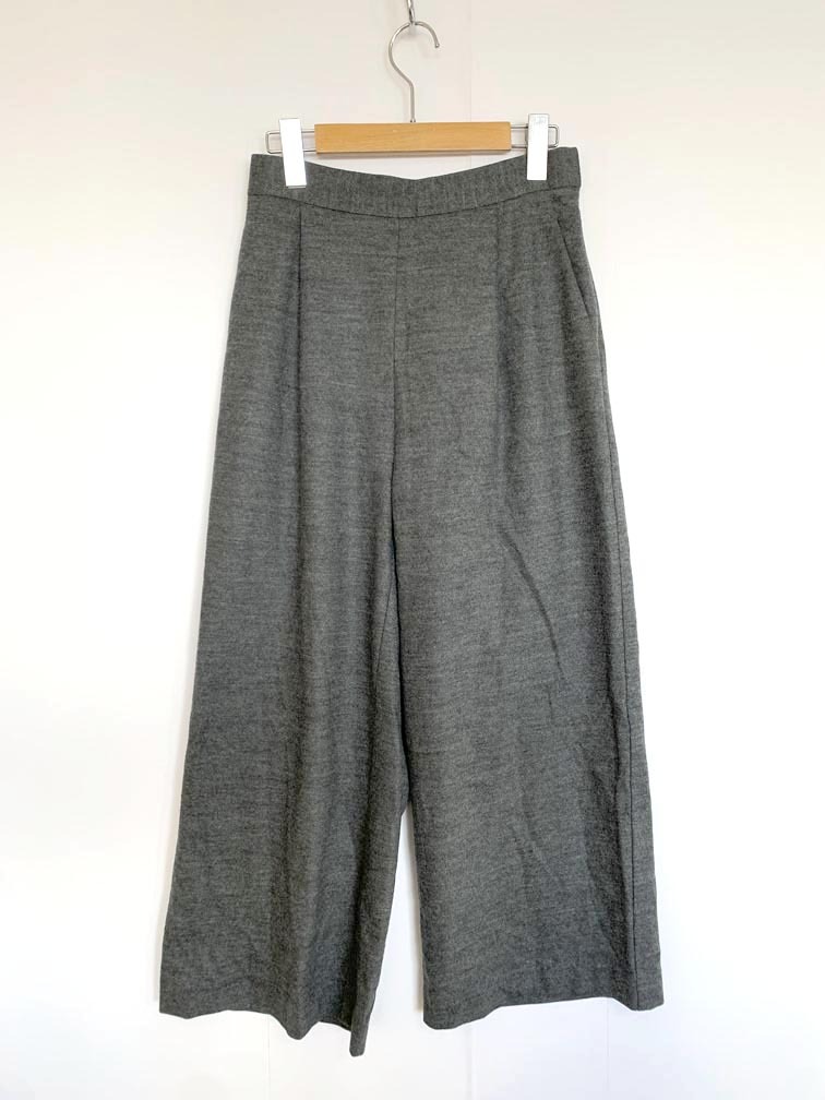 ゆうパケットOK INED イネド フランネル ワンタック ワイド パンツ size9/グレー ■■拍卖