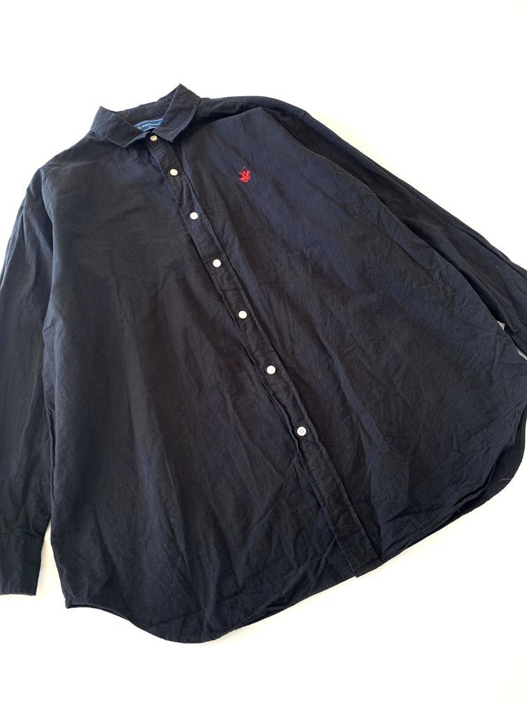 ゆうパケットOK BEVERLY HILLS POLO CLUB 4187-0140 BIGシルエット シャツ sizeM/黒◇■拍卖