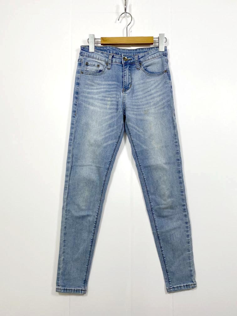 ゆうパケットOK antiqua アンティカ LA-00005 ストレッチスキニー デニムパンツ sizeXS/水色 ■■拍卖