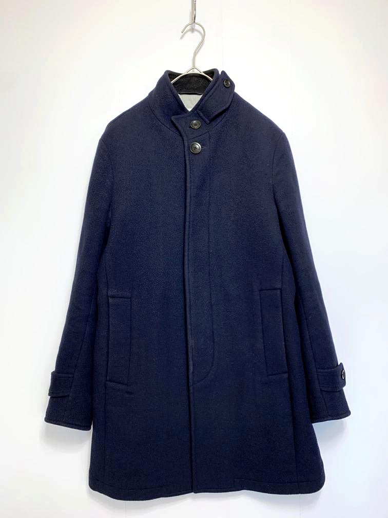 NOLLEY’S ノーリーズ 70604658001 ウール スタンドカラー コート sizeS/紺 ◆■拍卖
