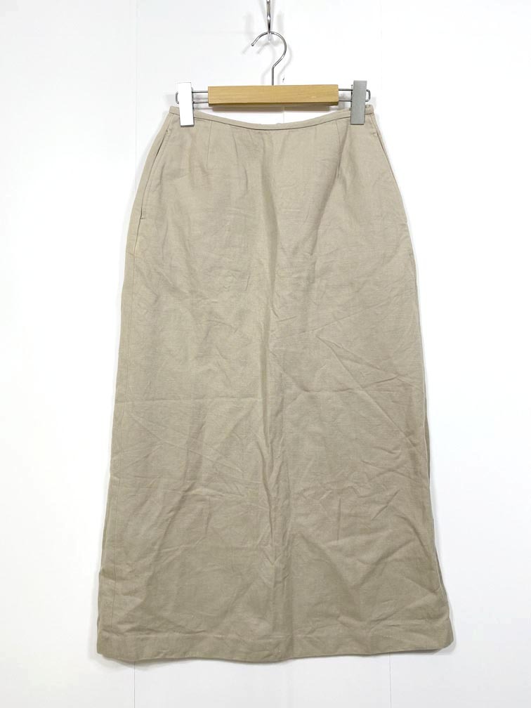 ゆうパケットOK URBAN RESEARCH DOORS アーバンリサーチドアーズ DR04-25M404 コットンリネンストレートスカート size36/ライトグレー ■■拍卖