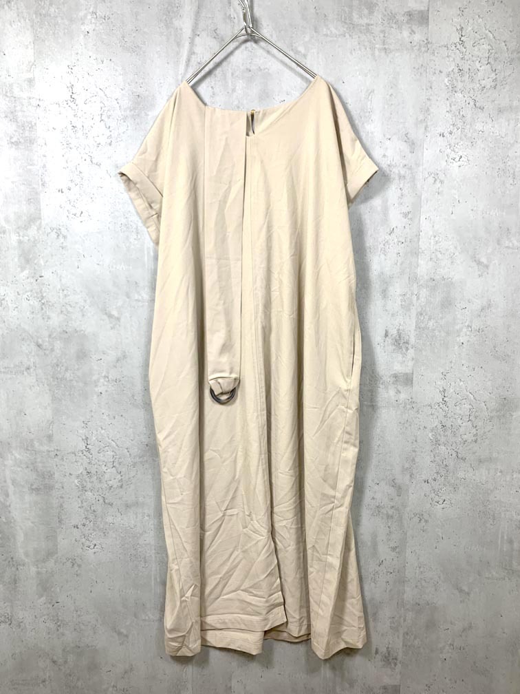 ゆうパケットOK 新品 LAVEANGE ラビンアッシュ 5732056 定価7920円 ベルト付きスリット ワンピース size5L/ベージュ ■◆拍卖