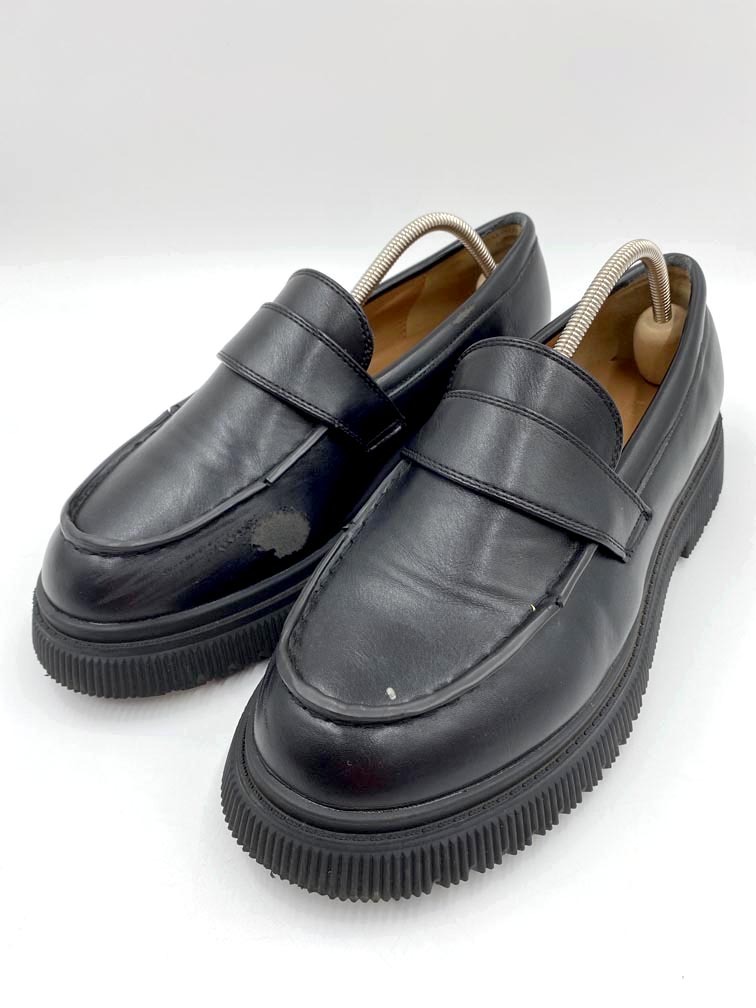 WYM LIDNM ウィムバイリドム 定価7700円 タンクソール ミニマル ローファー シューズ sizeL/黒 ■■拍卖