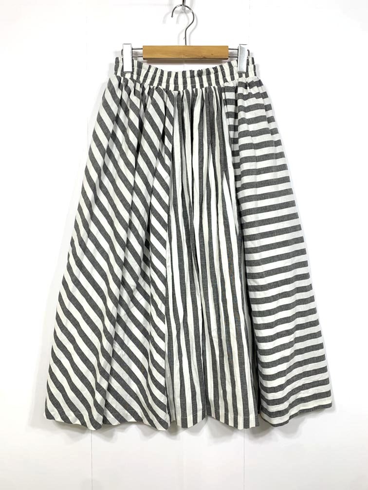 ゆうパケットOK n’Or ノアール yy-1099 フレア ロング スカート sizeF/グレー ■■拍卖