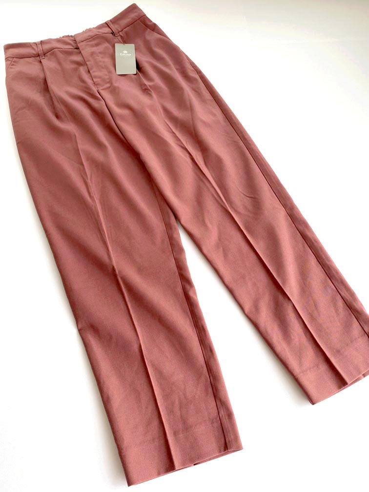 ゆうパケットOK 新品 nano universe ナノユニバース 定価6600円 ストレッチテーパード パンツ size38/ピンク ■■拍卖