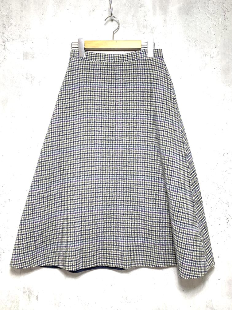 SLOBE IENA スローブイエナ 18-060-912-3900-3-0 定価15400円 リバーシブルチェック スカート sizeT38/紺 ■■拍卖