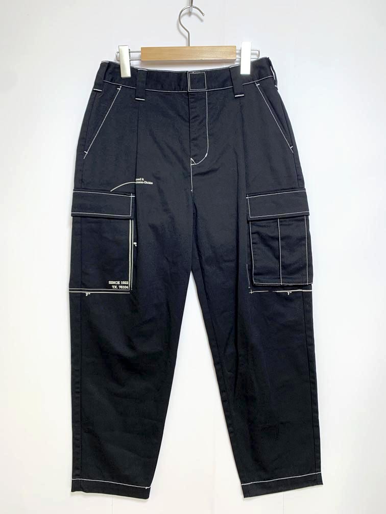 ゆうパケットOK 美品 Dickies ディッキーズ ポリエステルコットン オープンヘム カーゴ パンツ size28/黒 ■■拍卖