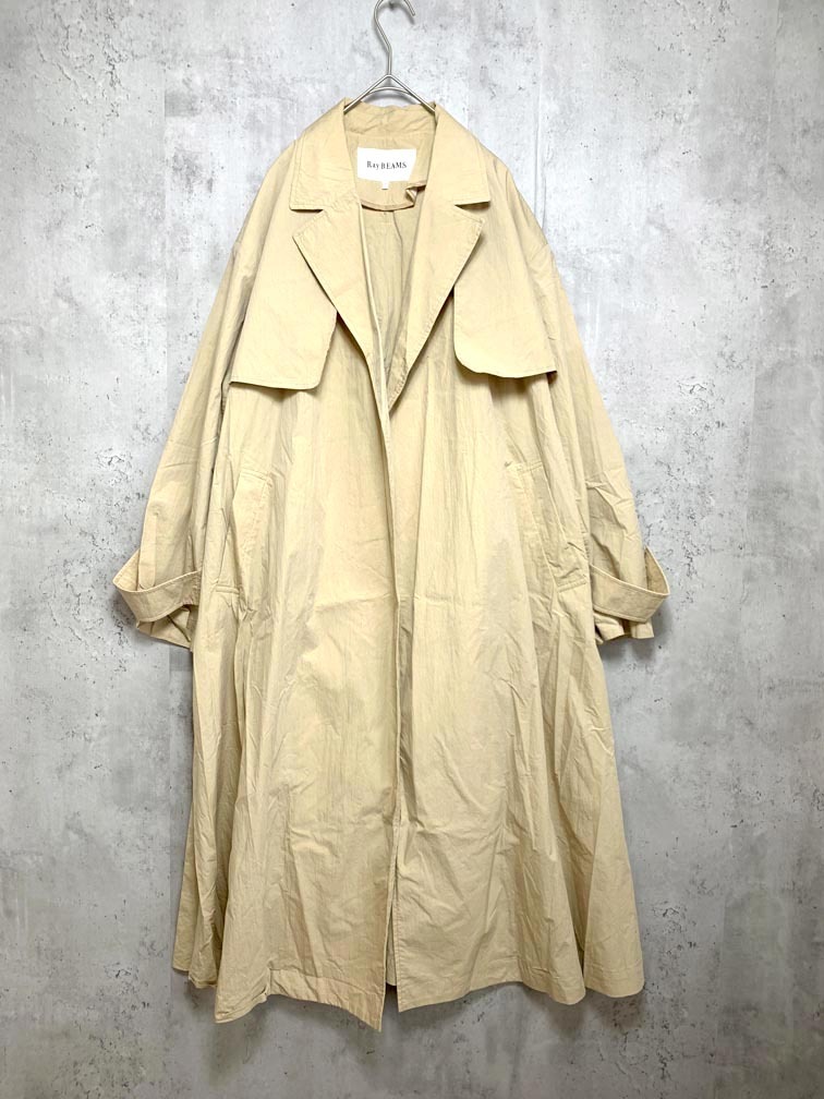 ゆうパケットOK Ray BEAMS レイビームス 定価24200円 サイド スリット ラップ コート size1/ベージュ ■◇拍卖