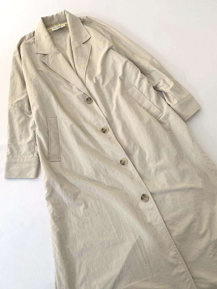 ゆうパケットOK EMIN&PAUL エミンアンドポール 薄手 ロング コート sizeS/ベージュ ◇■拍卖