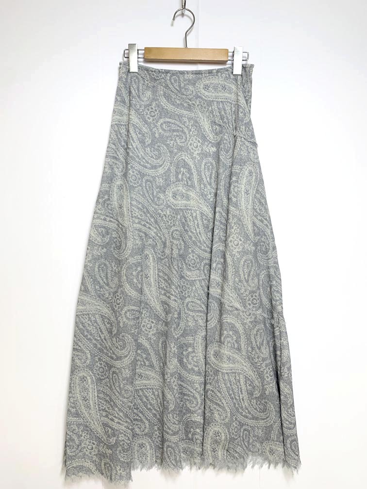 ゆうパケットOK Mila Owen ミラオーウェン 09WFS212017 定価9460円 斜め切り替えナロー スカート size1/グレー ■◆拍卖