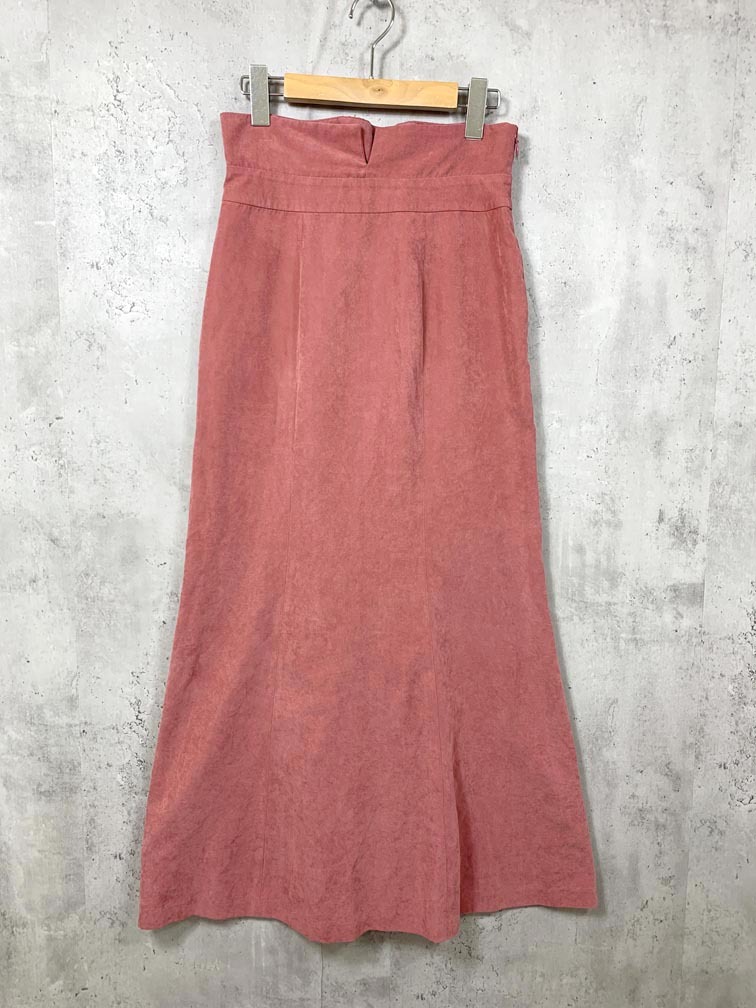 ゆうパケットOK LAGUNAMOON ラグナムーン 032150800401-01 フェイクスエードハイウエスト スカート sizeM/ピンク ■■拍卖