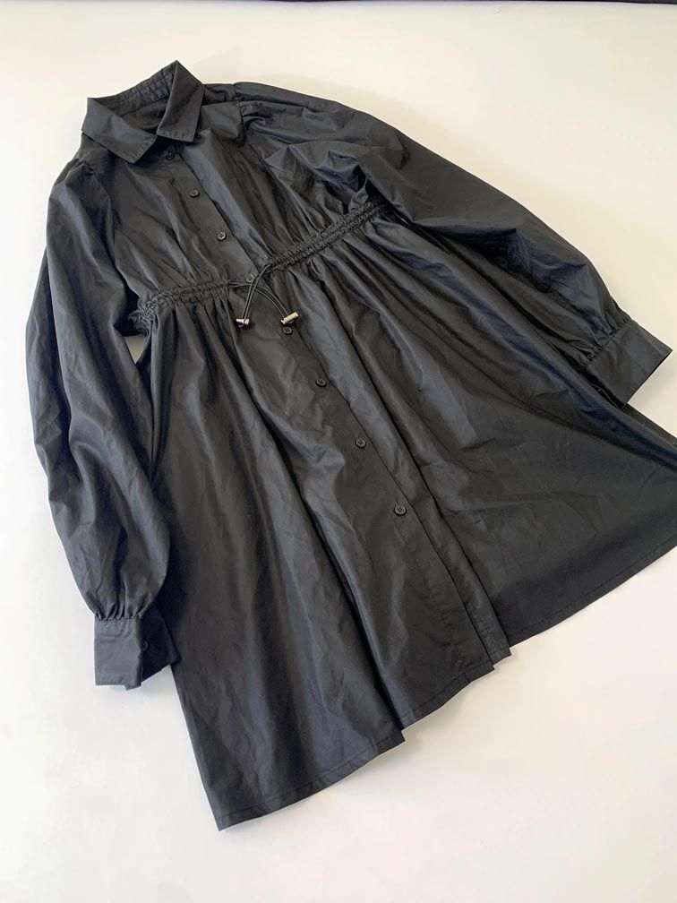 ゆうパケットOK 美品 PAGEBOY ページボーイ PB370061TS ドロストミニワンピース 定価7920円 シャツ ワンピース sizeF/黒 ■◇拍卖