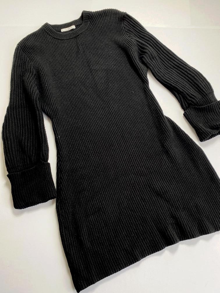 SLY スライ BICOLORCOTTONMG ミニ ニット ワンピース size1/黒 ◇■拍卖