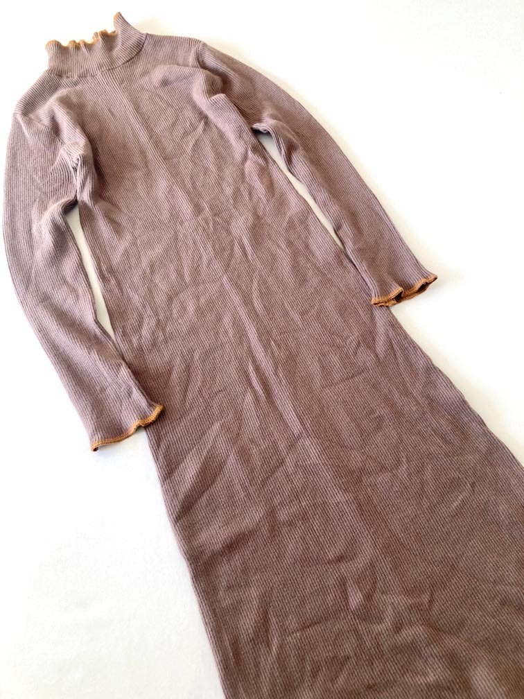 美品 URBAN RESEARCH ITEMS アーバンリサーチ 定価6400円 もちもちタートルニット リブ ワンピース sizeF/モカ ◇■拍卖