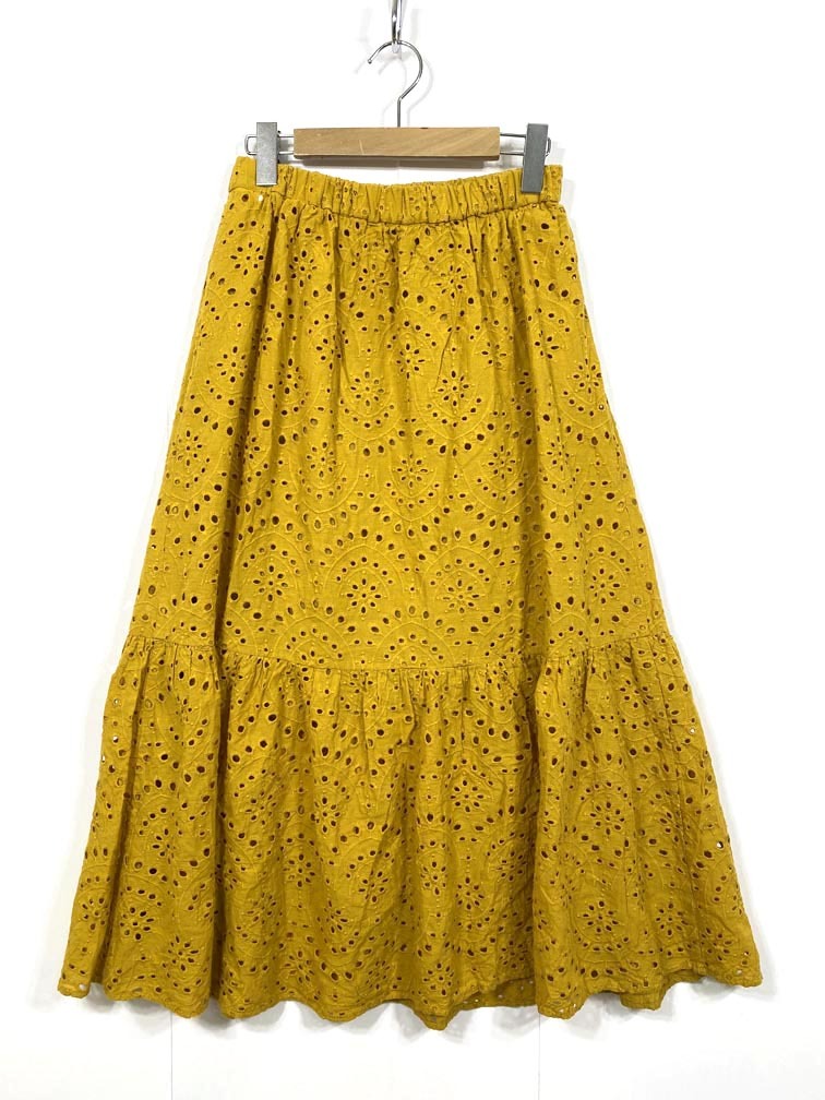 ゆうパケットOK LOWRYS FARM ローリーズファーム LF521016TS レースフレア スカート sizeF/オレンジ ■◆拍卖