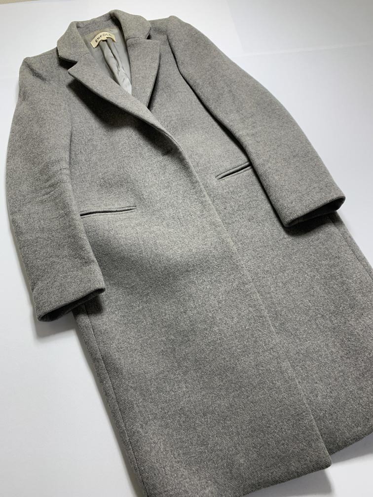 ENFOLD エンフォルド 定価53900円 ライトメルトンテーラーコクーン コート size38/グレー ◆■◎拍卖
