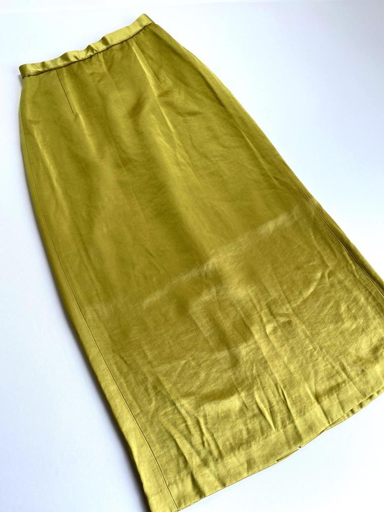 ゆうパケットOK ■URBAN RESEARCH アーバンリサーチ UR15-25N004 定価13200円 サテンIライン スカート size36/黄■◆拍卖