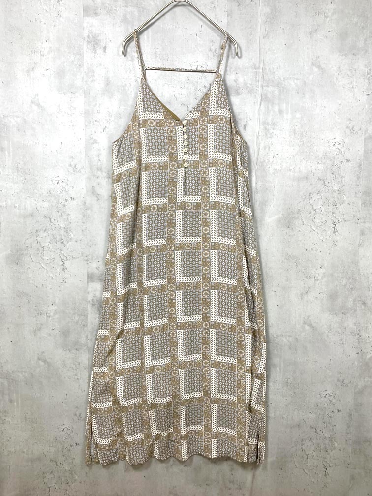 ゆうパケットOK Bab バブ 811142 パネルプリントキャミ ワンピース size38/ベージュ ■◆拍卖
