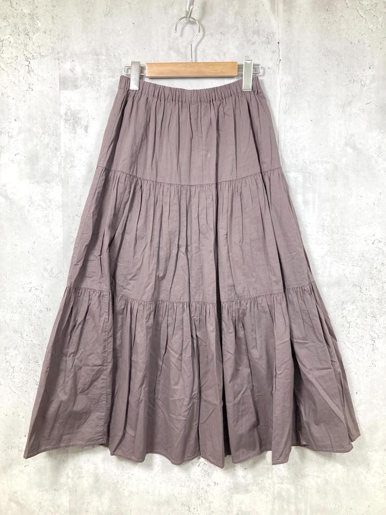 ゆうパケットOK green label relaxing グリーンレーベルリラクシング milo(ミロ) GARDEN DYE ティアード スカート sizeXS/モカ ■◆拍卖