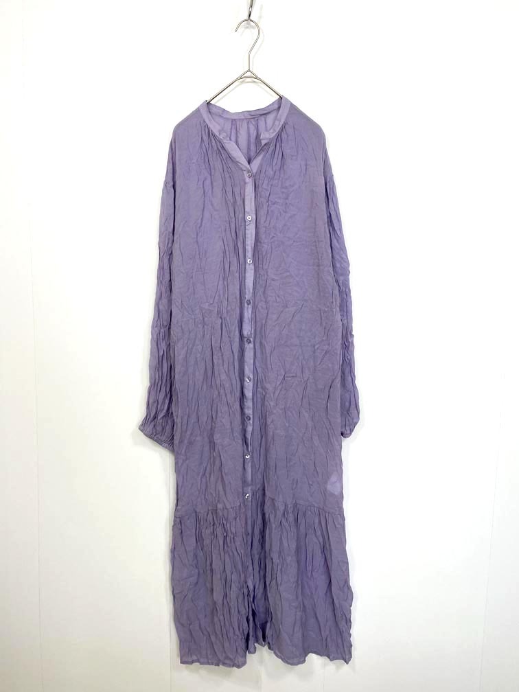 ゆうパケットOK apres jour mignon アプレジュールミニョン ワッシャー シャツ ワンピース sizeLL/紫 ■■拍卖