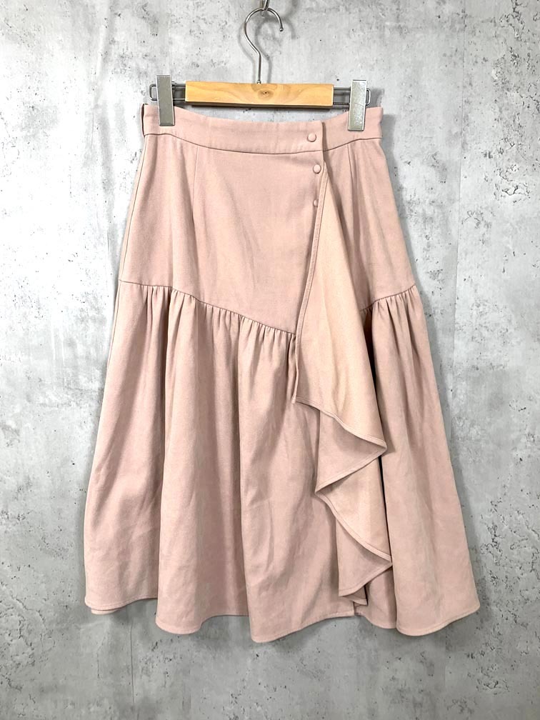 ゆうパケットOK dazzlin ダズリン 定価7590円 イレギュラーヘムラップ スカート sizeM/ピンク ■■拍卖