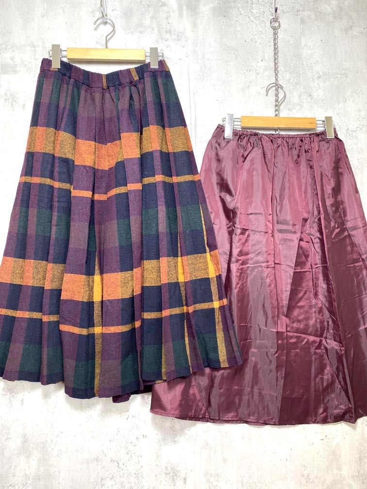 ゆうパケットOK Samansa Mos2 サマンサモスモス SKB-1504971 チェックプリーツ スカート sizeF/イエロー系 ■■拍卖