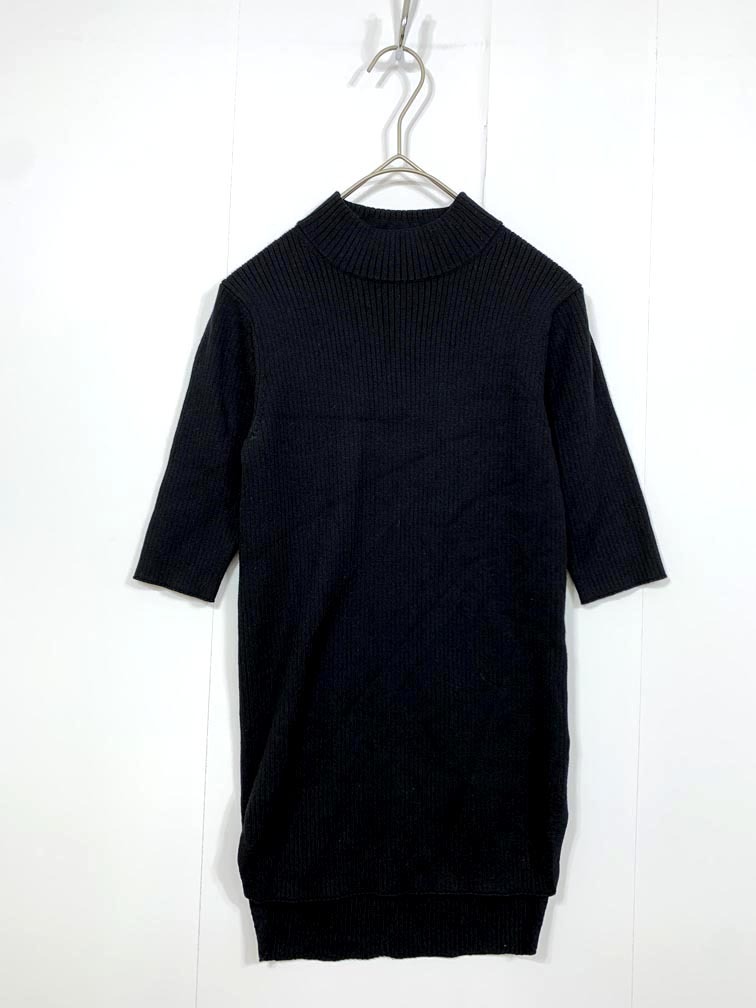 ゆうパケットOK Deuxieme Classe ドゥーズィエムクラス 16-080-500-4160-1-0 シルク カシミヤ リブ ニット セーター 黒 ■◆拍卖