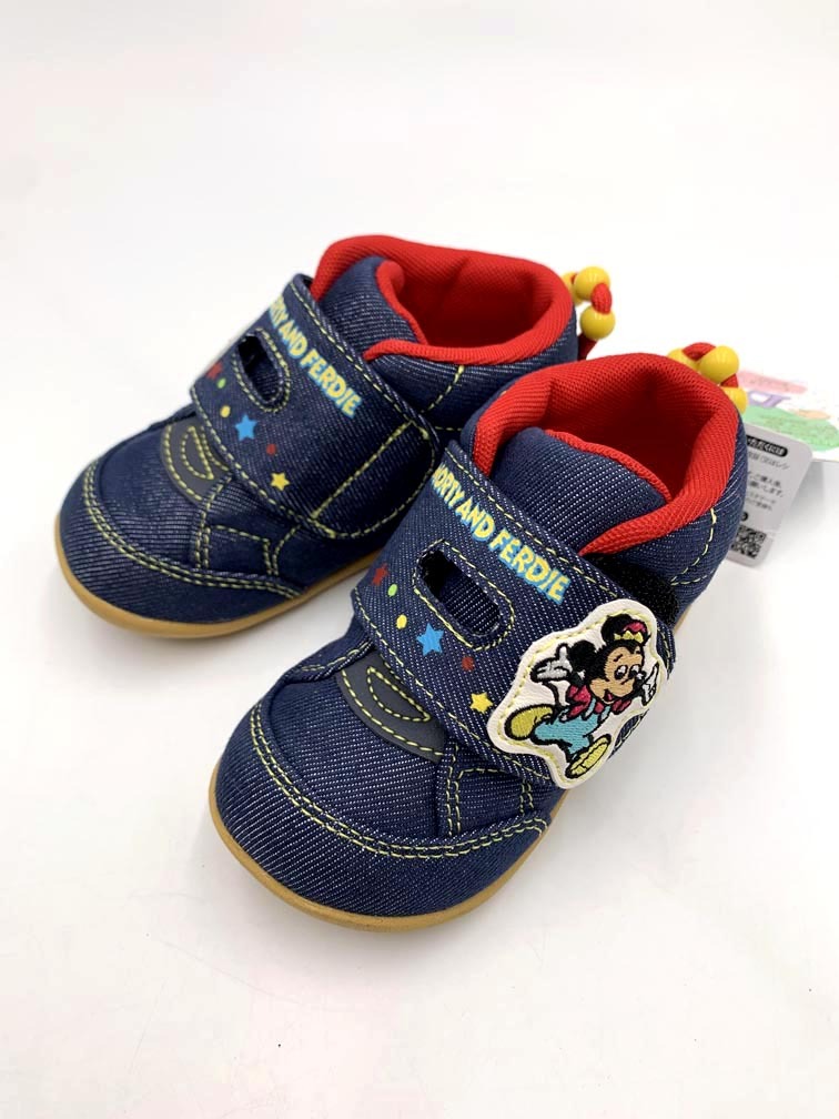 新品 MoonStar ムーンスター ミッキー マジックテープ式 ベビー キッズ スニーカー size14/紺 ■■拍卖