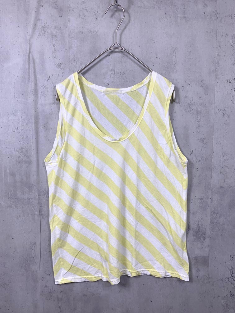 ゆうパケットOK TSUMORI CHISATO ツモリチサト TC61JE116 ストライプ タンクトップ size2/白x黄 ■■拍卖