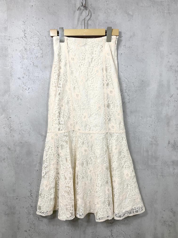 ゆうパケットOK NICECLAUP ナイスクラップ one after another レース マーメイド スカート sizeS/ベージュ ■■拍卖