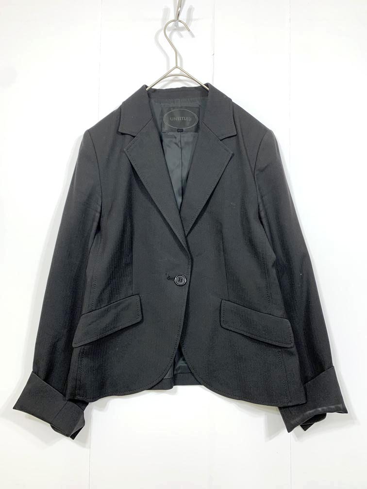 ゆうパケットOK UNTITLED アンタイトル JH153-49231JJ 日本製 テーラード ジャケット size3/黒 ■■拍卖
