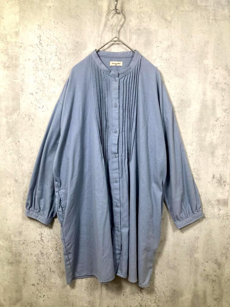 ゆうパケットOK Samansa Mos2 サマンサモスモス フランネル ピンタック ブラウス シャツ sizeF/青 ◇■拍卖