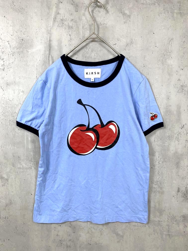ゆうパケットOK KIRSH キルシー さくらんぼ チェリー 韓国 半袖 Tシャツ size1/青 ■◆拍卖