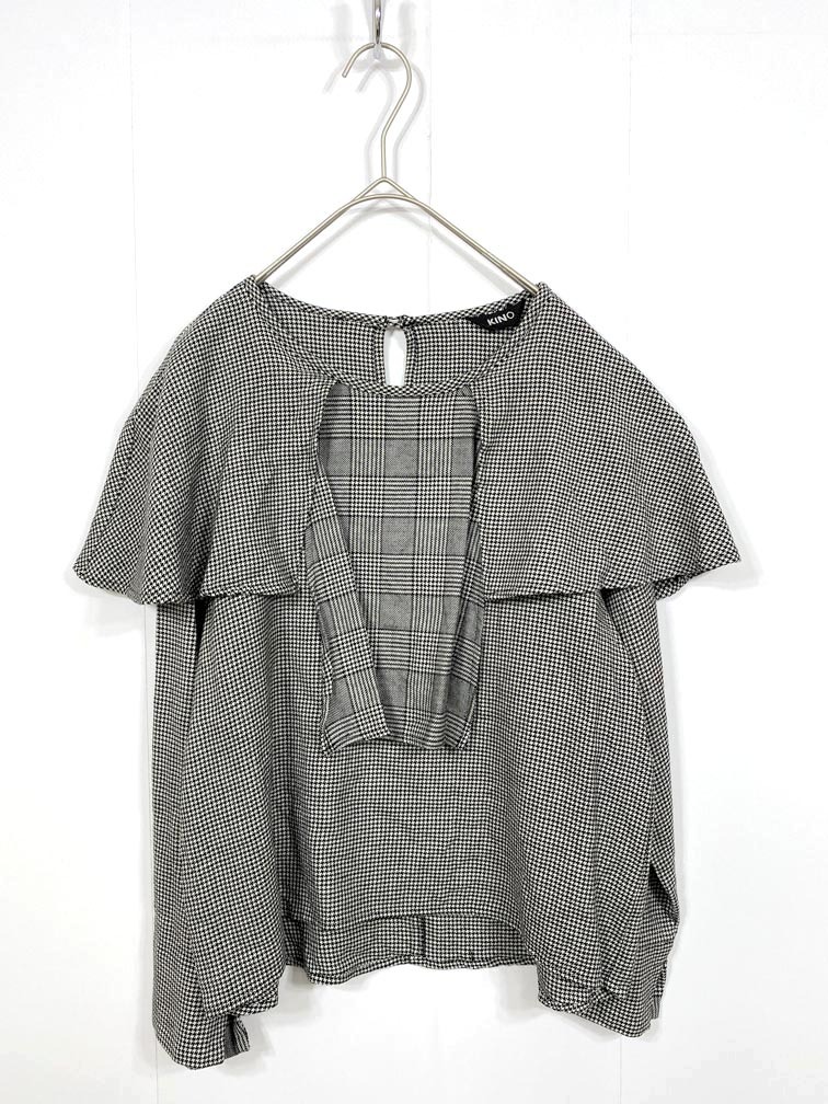 ゆうパケットOK 美品 KINO キノ 818AWB-04 ビッグカラー ブラウス シャツ size38/グレー ■■拍卖