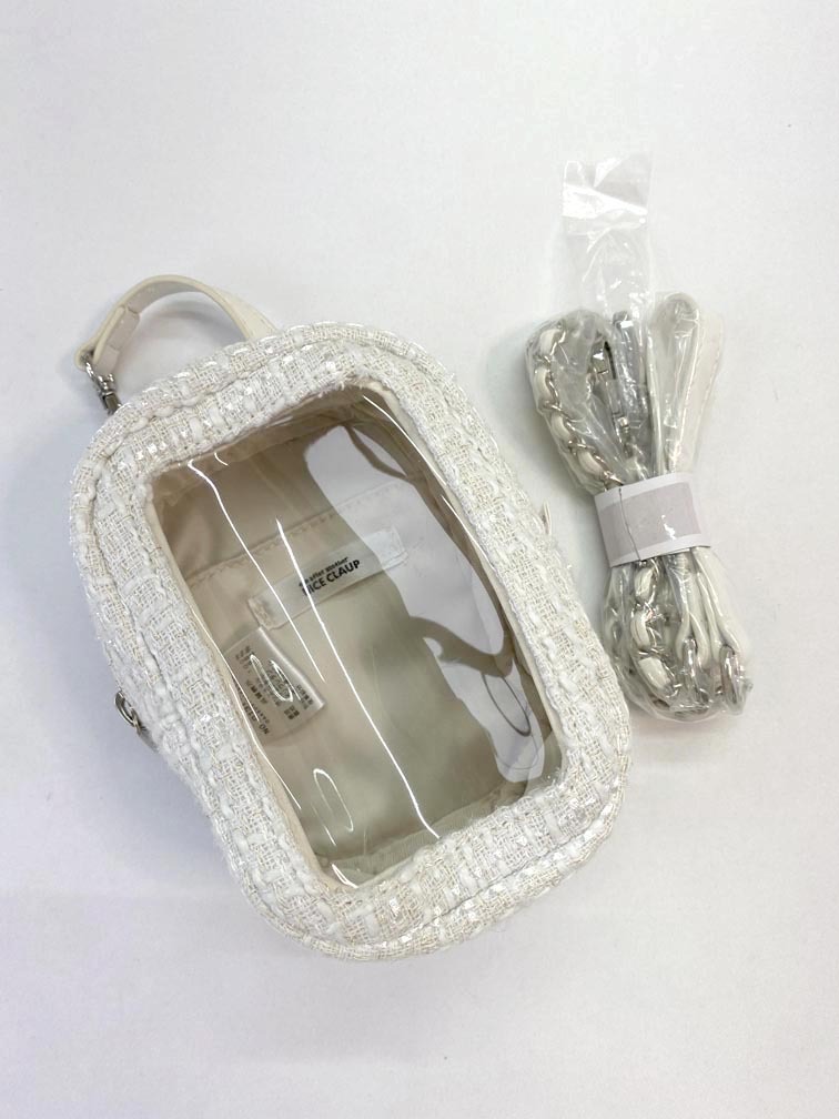 one after another NICE CLAUP ナイスクラップ LouLoumei ツイード ちびぬい ケース 推し活 ポーチ 白 ■■拍卖