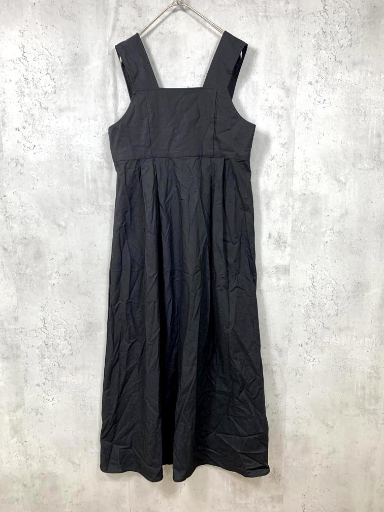 ゆうパケットOK 美品 Discoat ディスコート 定価5500円 ジャンスカ ノースリーブ ワンピース sizeF/黒 ■■拍卖