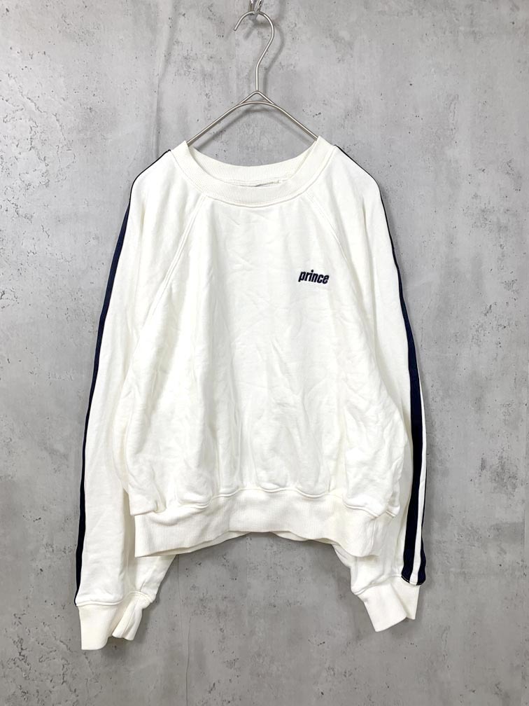 ゆうパケットOK 美品 prince プリンス 234-32182 定価6996円 ショート丈 トラック プルオーバー 白 ■■拍卖